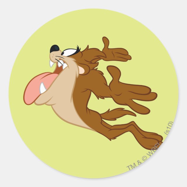 TAZ™ flying through the air Classic Round Sticker (Front)