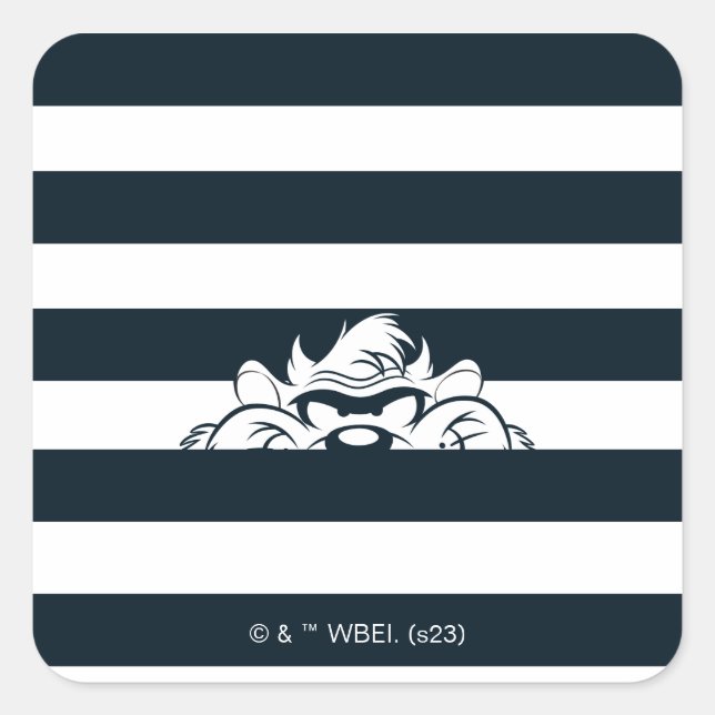 TAZ™ Hiding In Stripes Square Sticker (Front)