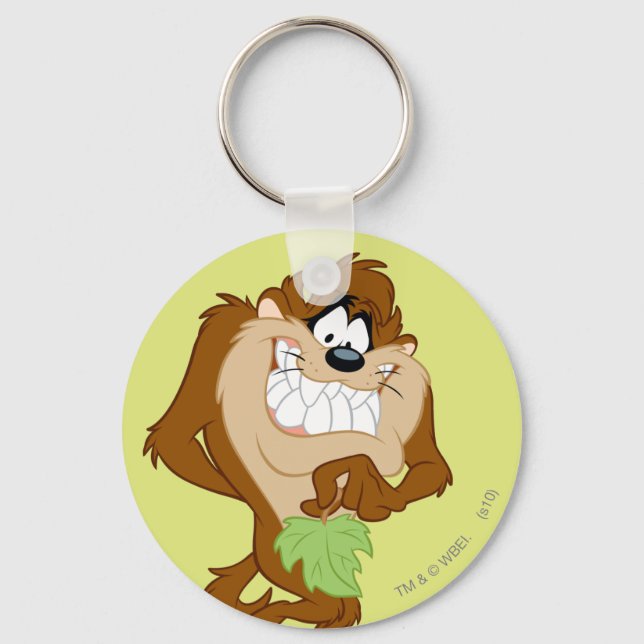 TAZ™ holding a leaf Key Ring (Front)