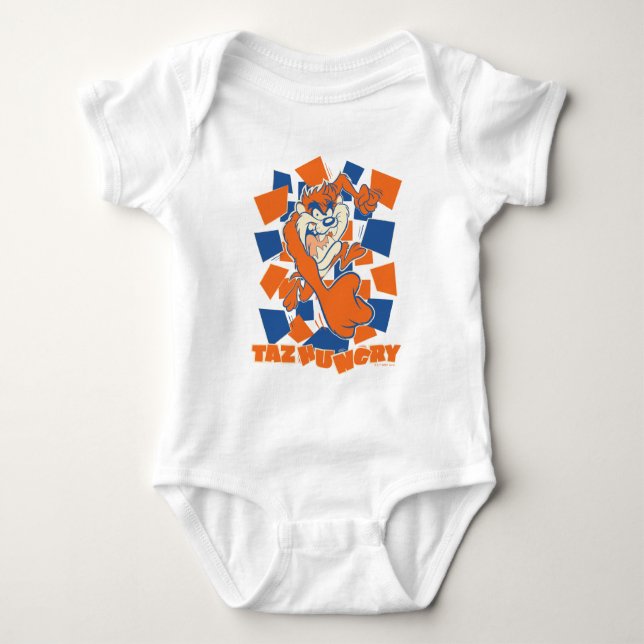 TAZ™ Hungry Smashing Through Checker Baby Bodysuit (Front)