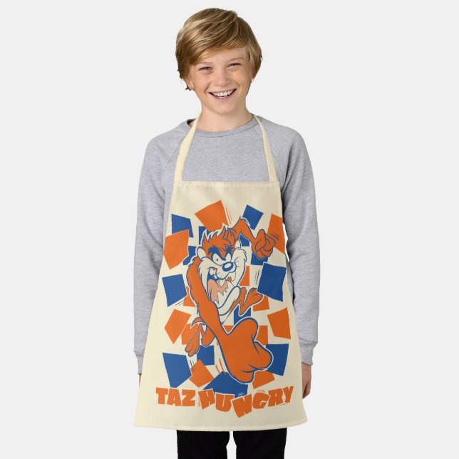 TAZ™ Hungry Smashing Through Chequered Apron (Worn)