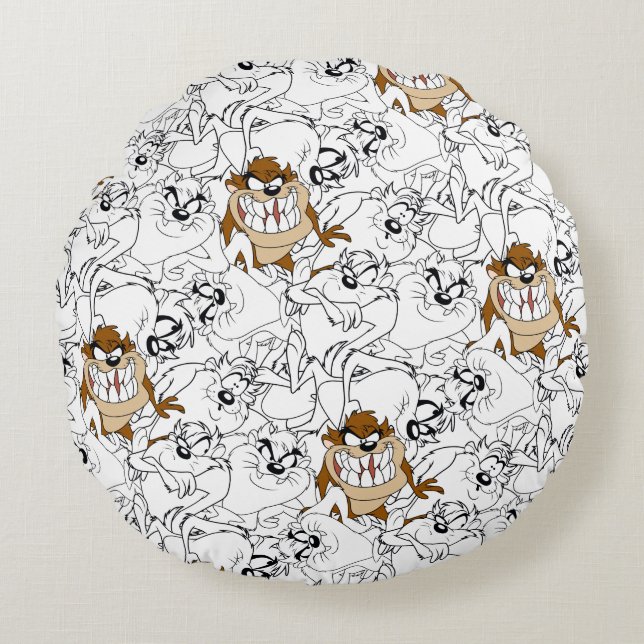 TAZ™ Line Art Colour Pop Pattern Round Cushion (Front)