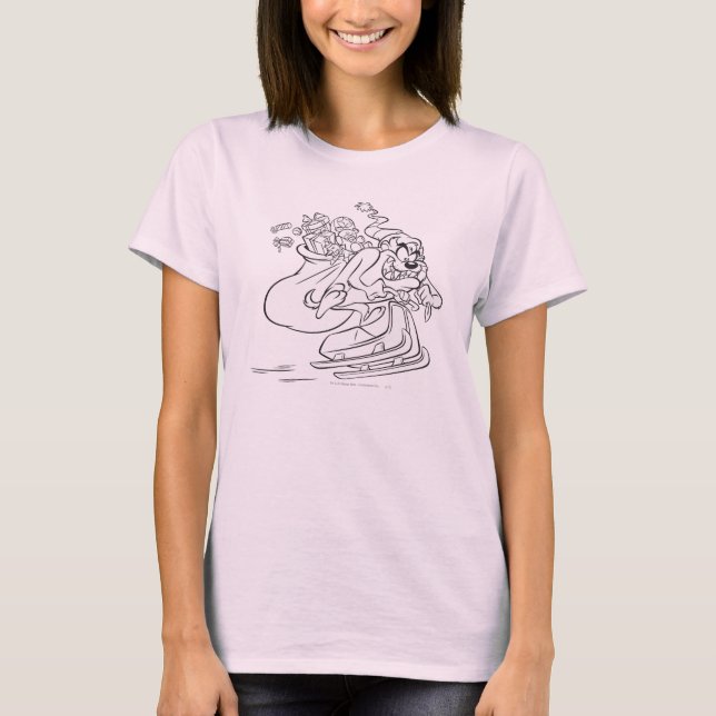 TAZ™ on sled with bag of toys T-Shirt (Front)