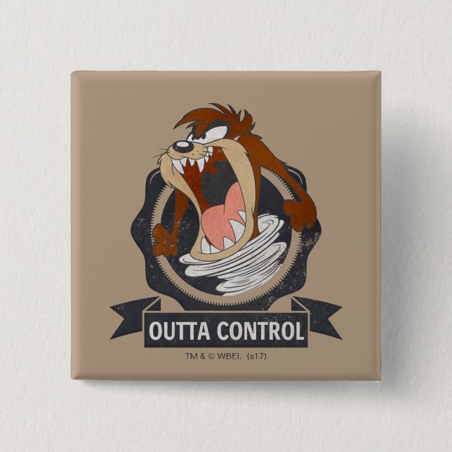 TAZ™ Outta Control 15 Cm Square Badge (Front)