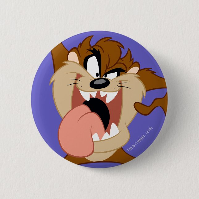 TAZ™ | Sticking His Tongue Out 6 Cm Round Badge (Front)