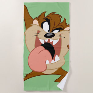 TAZ™   Sticking His Tongue Out Beach Towel