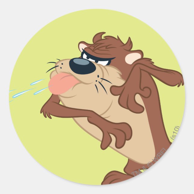 TAZ™ sticking out his tongue Classic Round Sticker (Front)