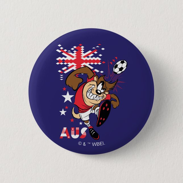 TAZ™ Team Australia Soccer Graphic 6 Cm Round Badge (Front)