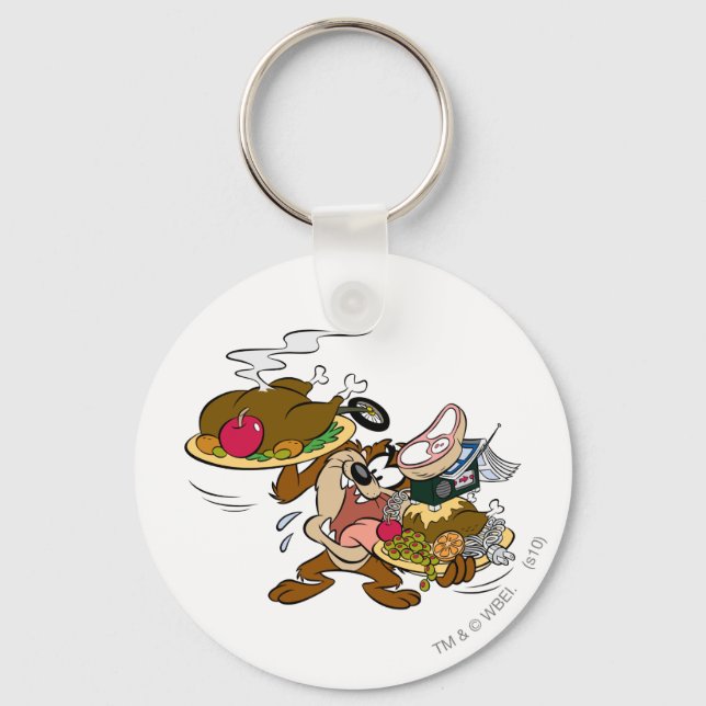 TAZ™ Thanksgiving Plates Key Ring (Front)