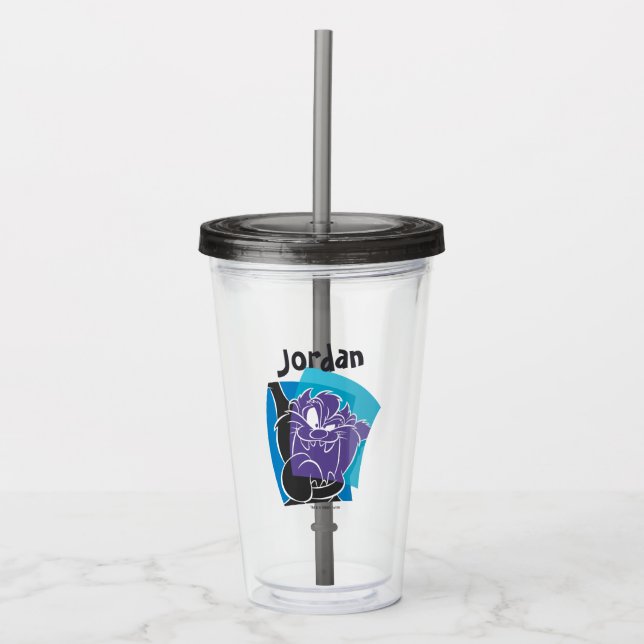 TAZ™ Tongue Out Stylised Acrylic Tumbler (Front)