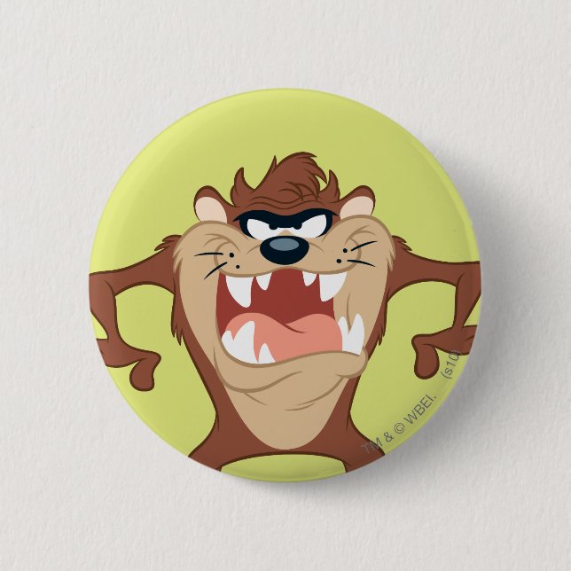 TAZ™ Toothy Grin 6 Cm Round Badge (Front)