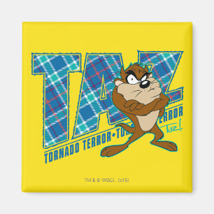TAZ™ Tornado Terror Plaid Magnet