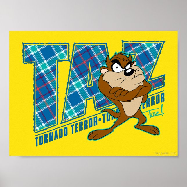 TAZ™ Tornado Terror Plaid Poster (Front)