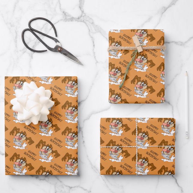 TAZ™ Whirling Tornado Wrapping Paper Sheet (Front)