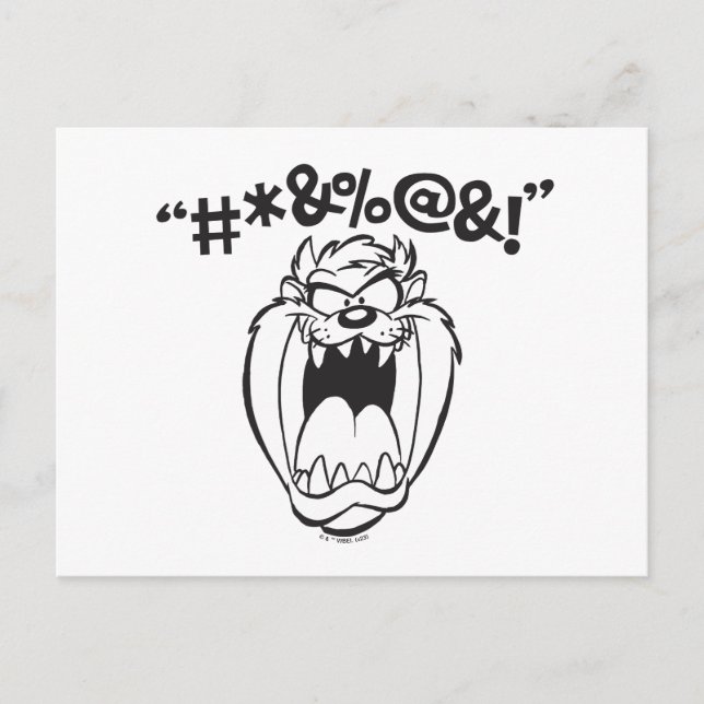 TAZ™ Yelling Expletives Postcard (Front)