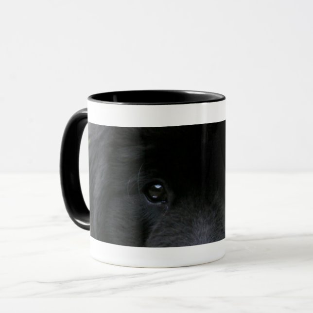 Taza de café con ojos de perro negro mug (Front Left)