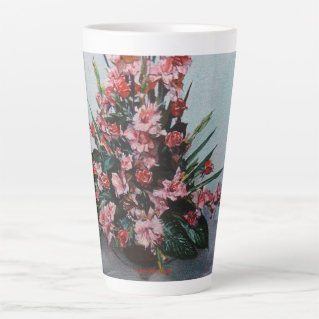 Taza De Café Latte Bodegón de flores Mug (Front)