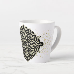 Taza de café latte con decoración mug