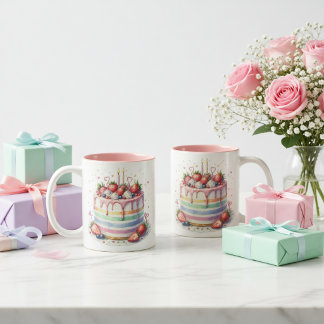 Taza de cumpleaños Two-Tone coffee mug