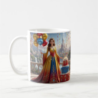 Taza de Princesa – Diseño de Cumpleaños con Pastel Coffee Mug