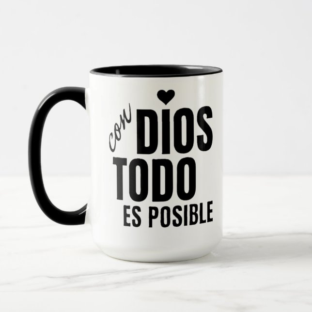 Taza mug with a religious phrase (Left)