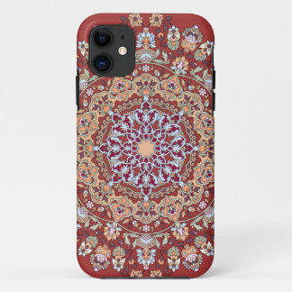 Tazhib of Persian Art with a Red Background Mandal iPhone 11 Case