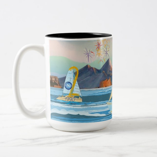 Tazza commemorativa scudetto Napoli 2023 Two-Tone Coffee Mug (Left)