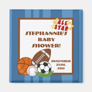 {TBA} 2"x2" All Star Blue Party Favour Magnet