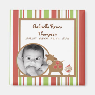 {TBA} 2"x2" Barn Farm Animals Announcement Magnet