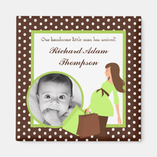 {TBA} 2"x2" Gree Mod Mum Polk Announcement Magnet