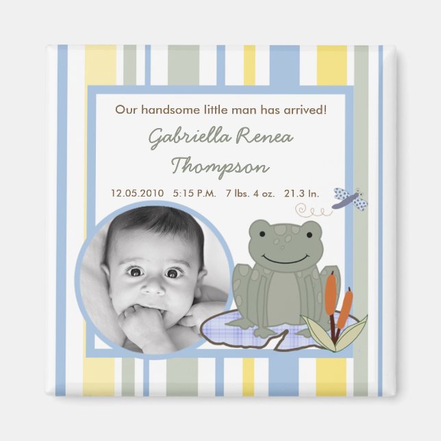 {TBA} 2"x2" Leap Frog Turtle Announcement Magnet (Front)