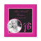 {TBA} 2"x2" Sweet 16 Hot Pink  Announcement Magnet
