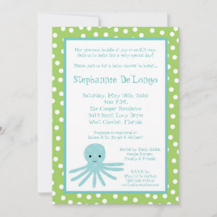{TBA} 5x7 Ocean Sea Octopus Baby Shower Invitation