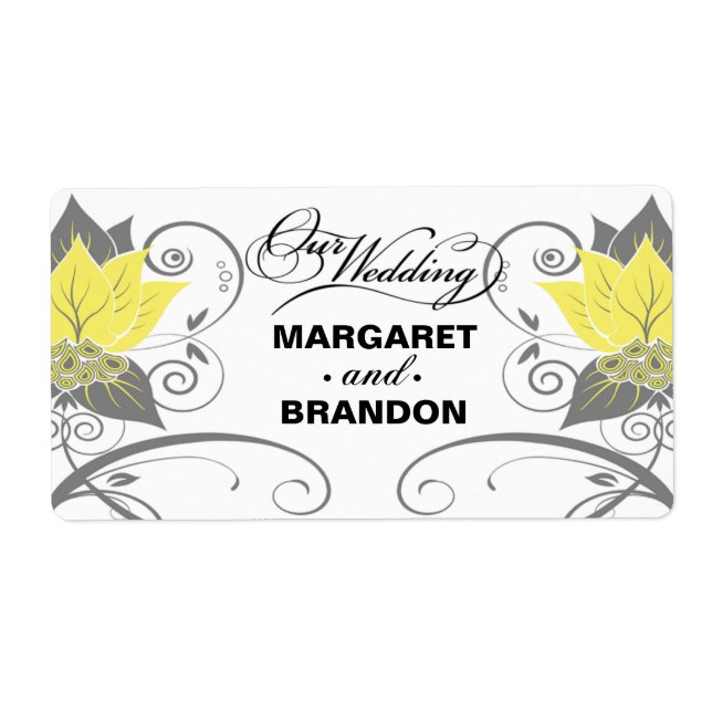 ::TBA:: Abraxas Abstract Floral yellow Wine Label (Front)