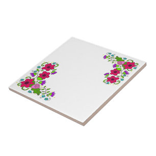 TBA AWARD - Ukrainian Floral Motif Folk Art Tile