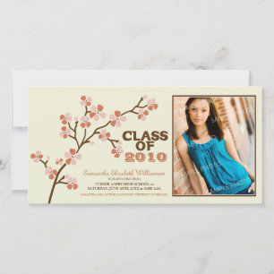 TBA Cherry Blossom Graduation Announcement (coral)