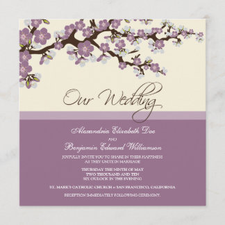 {TBA} Cherry Blossom Wedding Invitation (lilac)