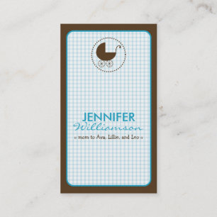 {TBA} Chocolate Carriage Mummy Calling Card: aqua Card