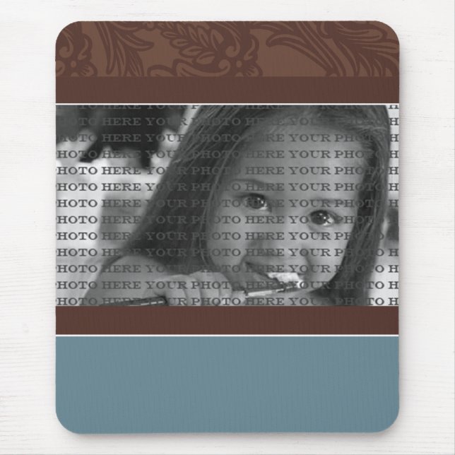 {TBA} Classy Chic Floral PHOTO template (teal) Mouse Pad (Front)