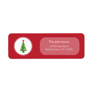 {TBA} Framed Tree Holiday Address Labels (red)