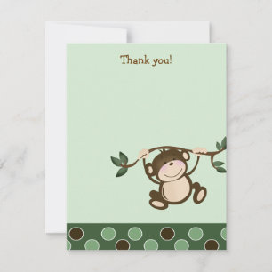 {TBA} MONKEY PLAY Monkeys Flat Thank you note Note Card