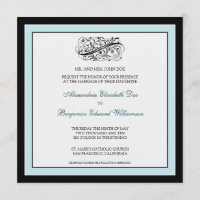 {TBA} Simply Elegant Wedding Invite (black/blue)