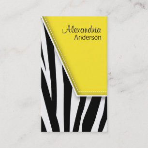 {TBA} Zany Hip Zebra Print Business Cards (yellow)