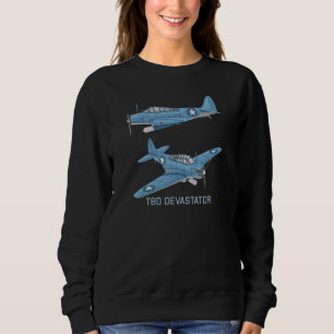 Tbd Devastator American Ww2 Torpedo Bomber Plane D Sweatshirt