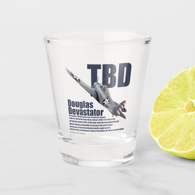"TBD Devastator" Shot Glass (Front)