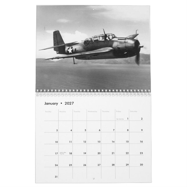 TBF Avenger Calendar (Jan 2027)