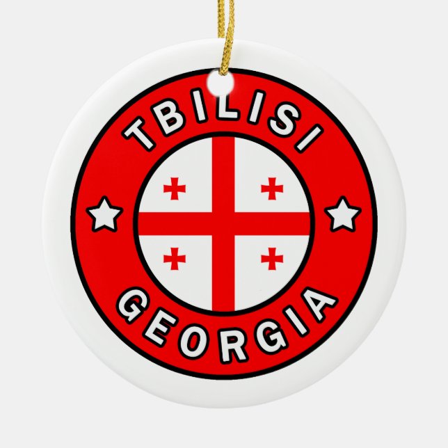 Tbilisi Georgia Ceramic Tree Decoration (Front)