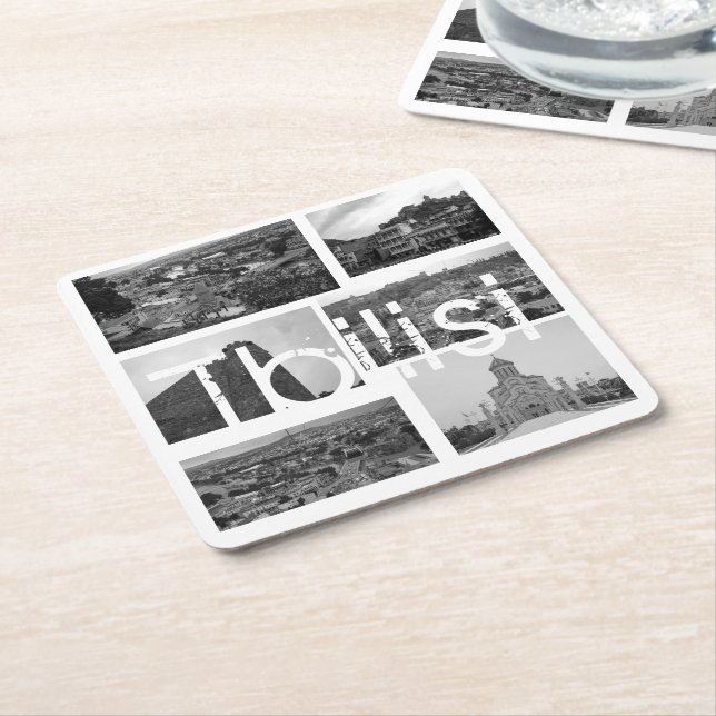 Tbilisi Georgia City Architecture Cityscape Square Paper Coaster (Angled)