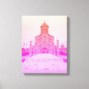Tbilisi Georgia Cityscape Sameba Architecture Canvas Print