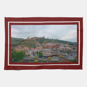 Tbilisi Georgia Cityscape Street Architecture Tea Towel